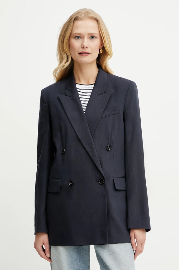 Laneni sako BOSS bez podstave mornarsko plava 50537956