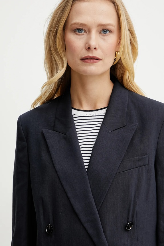 Laneni sako BOSS mornarsko plava 50537956