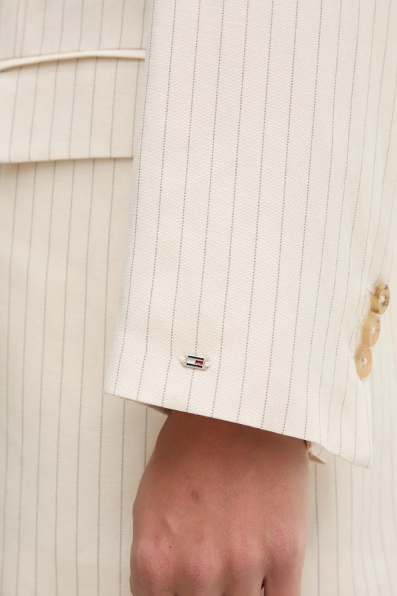 Tommy Hilfiger giacca in lino misto WW0WW46167 beige