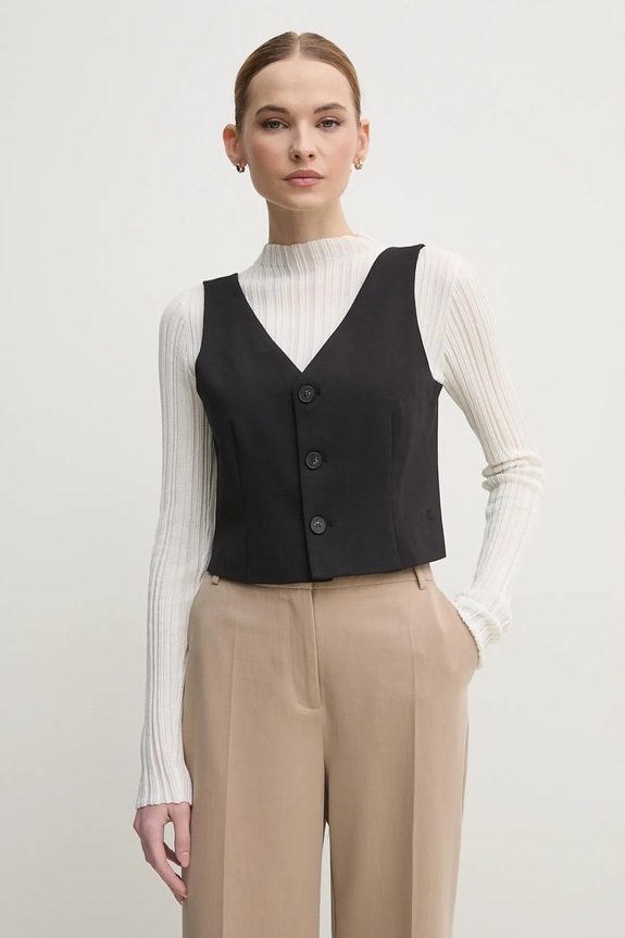 Telovnik Calvin Klein Jeans S podlogo črna J20J225321