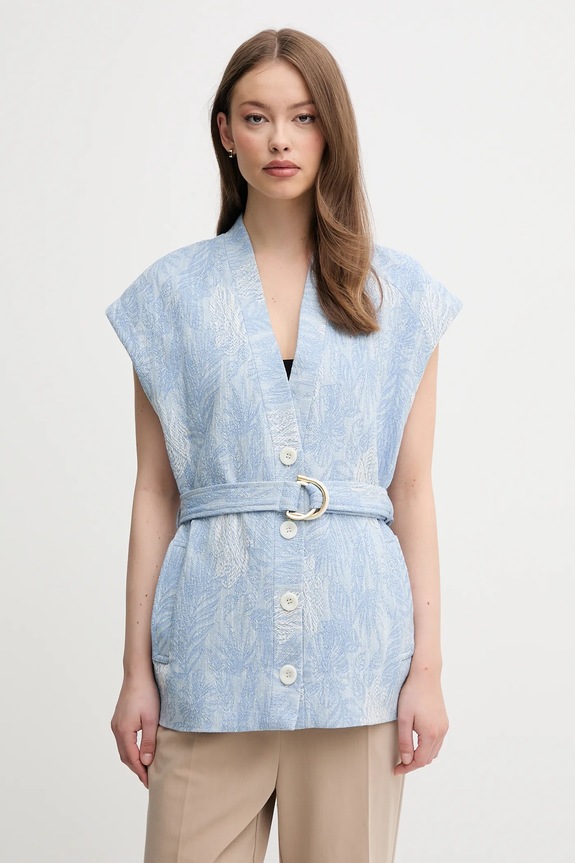 La Petite Française gilet VANGELIS tessuto blu PFVANGELIS