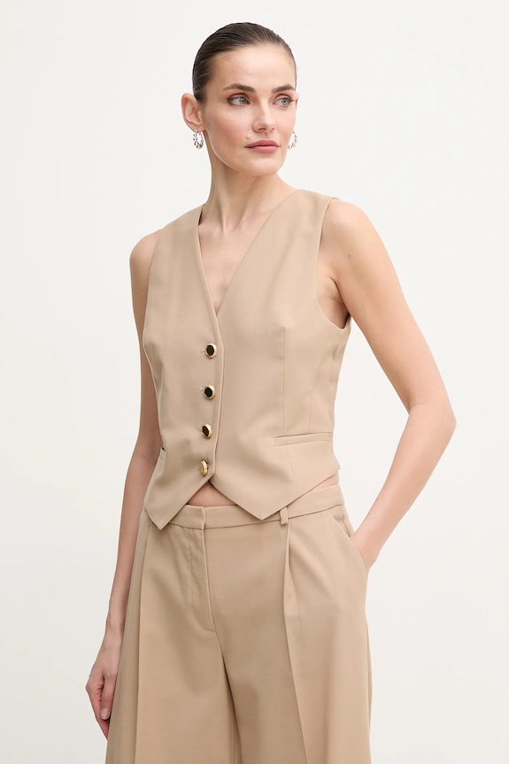Vesta s příměsí vlny Marciano by Guess IRINA látka béžová 5GGN06.7294A