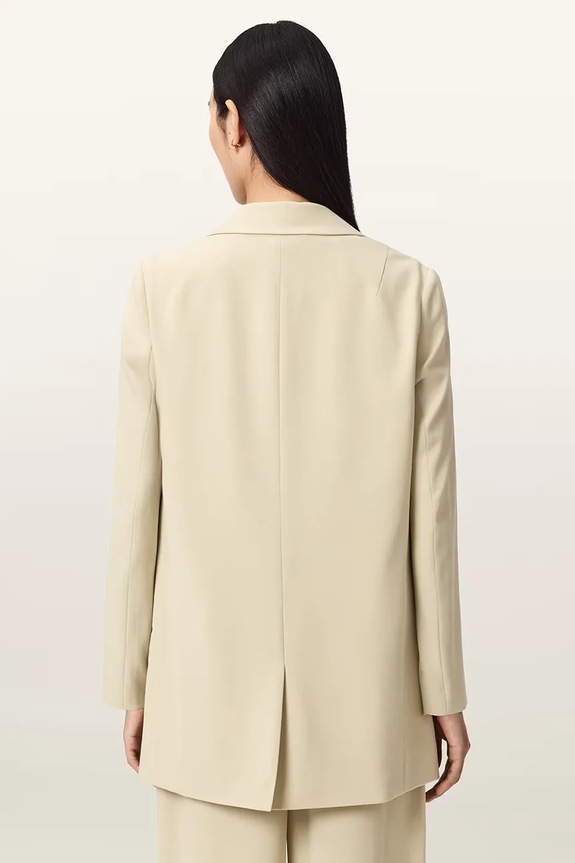 AllSaints marynarka damska z wiskozą ALEIDA W003QC beżowy SS25