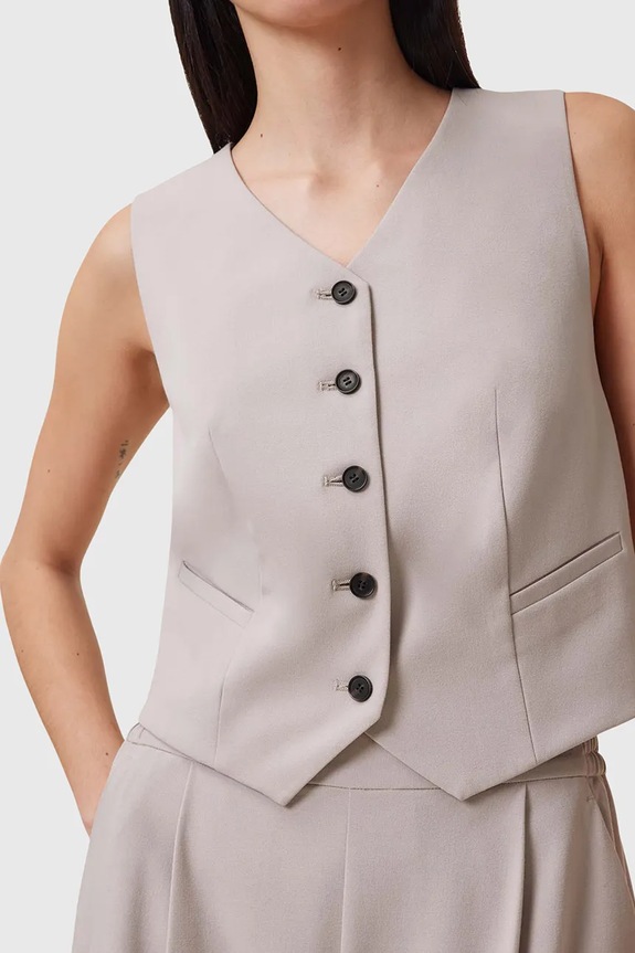AllSaints kamizelka ALEIDA W005QC beżowy SS25