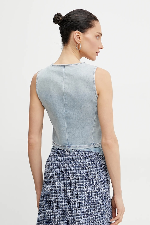 Îmbrăcăminte Morgan vesta jeans CFLA CFLA albastru