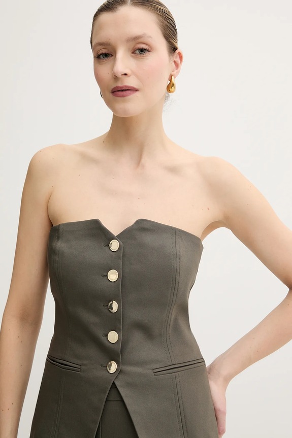 Morgan μπλούζα με ανοιχτούς ώμους γυναικεία με βαμβάκι CLODI.F πράσινο CLODI.F