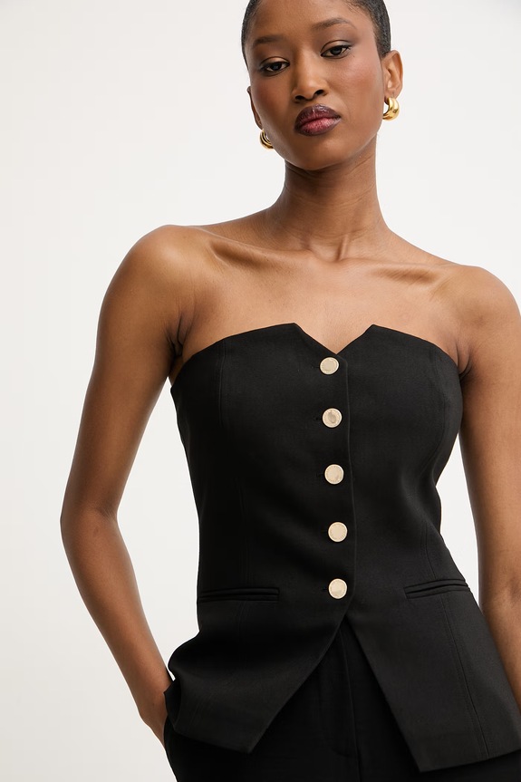 Morgan camicetta con spalle aperte da donna con cotone CLODI.F nero CLODI.F
