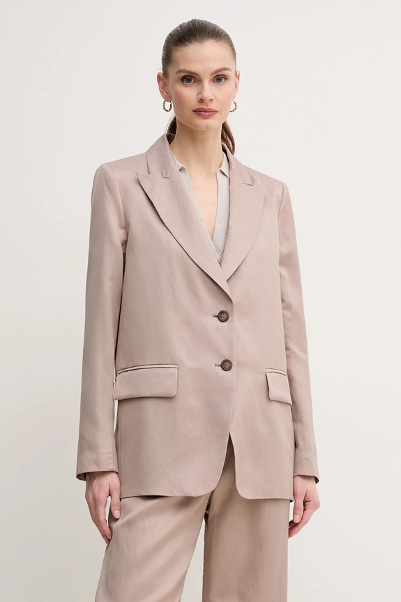 Blazer με μείγμα λινών Marc Aurel ύφασμα μπεζ 3925.1020.93406