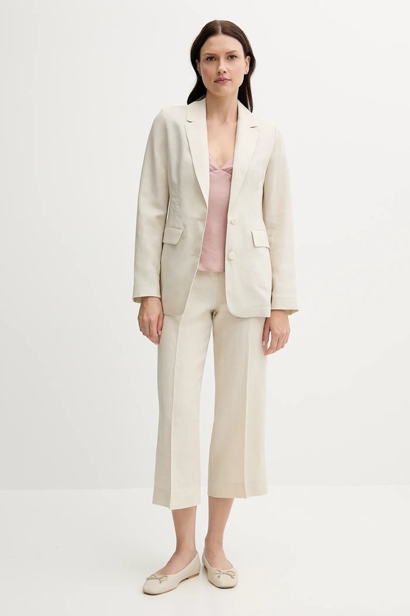 Пиджак с примесью льна United Colors of Benetton 25BVDW036 бежевый SS25