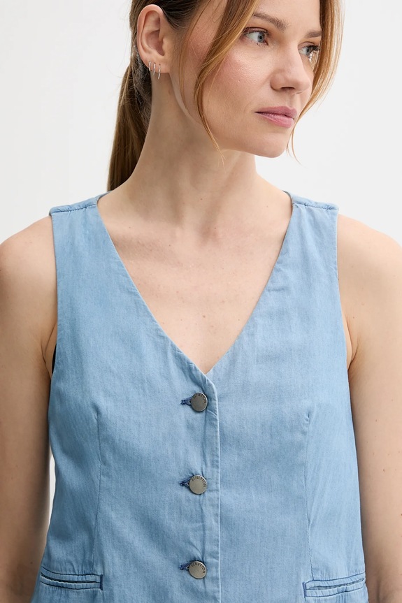 United Colors of Benetton pamut mellény kék 2DHJDJ010