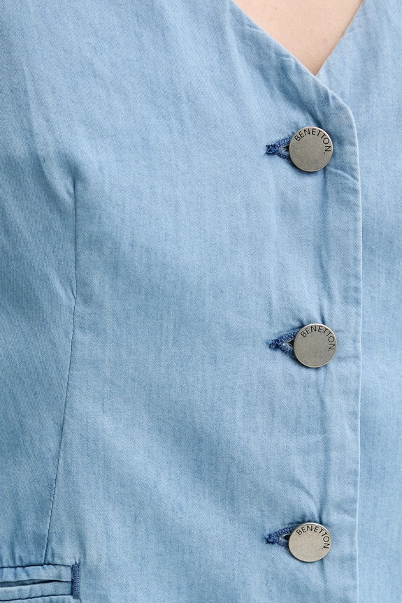 United Colors of Benetton pamut mellény 2DHJDJ010 kék