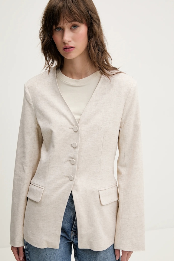 Abercrombie & Fitch giacca in lino beige KI144.5076.180