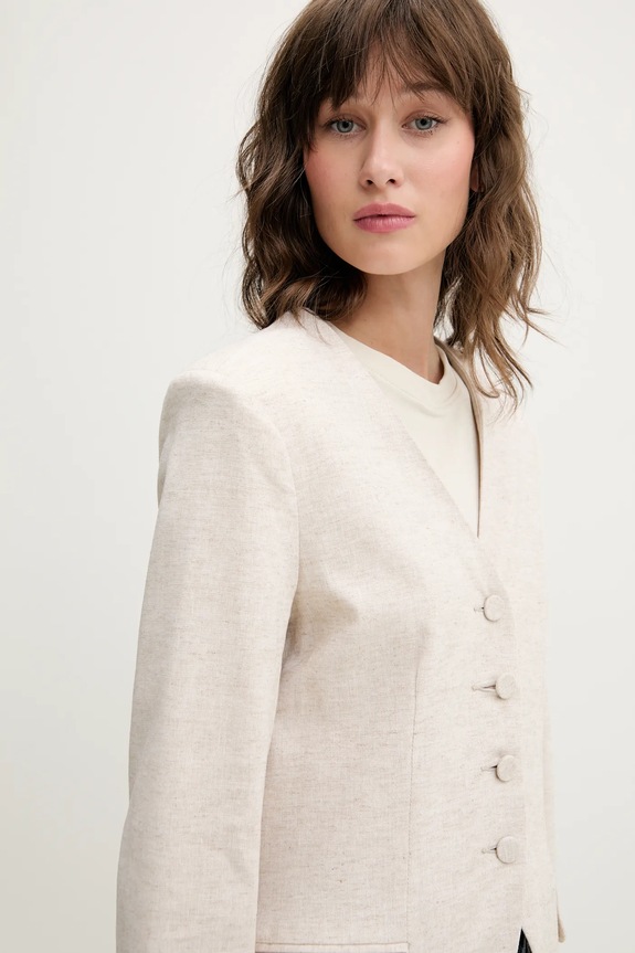 Abercrombie & Fitch giacca in lino KI144.5076.180 beige