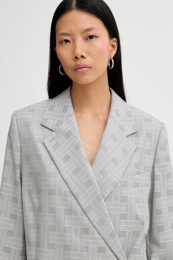 Kenzo geacă de lână gri FF52VE2589JW.93