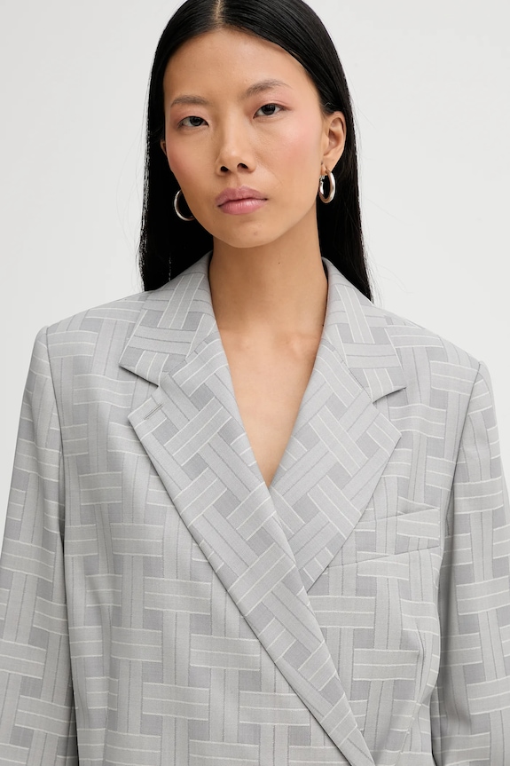Kenzo geacă de lână gri FF52VE2589JW.93