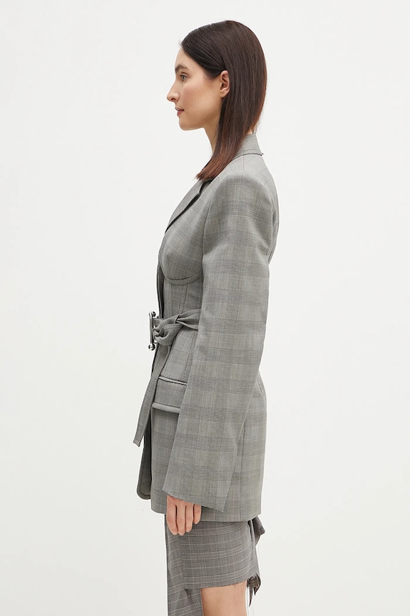 Sportmax marynarka wełniana Emy 2512041051600 szary SS25