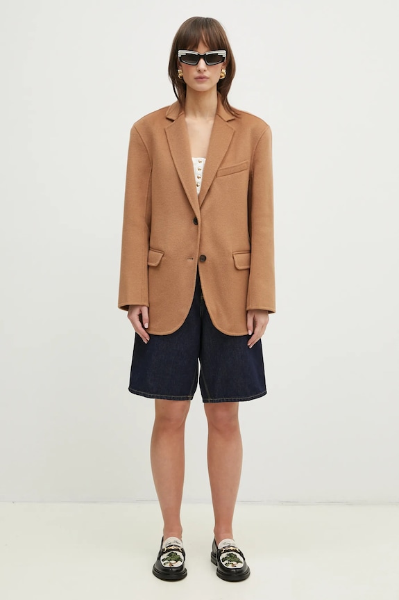 Вълнено сако Anine Bing Quinn Blazer A.01.7073 кафяв