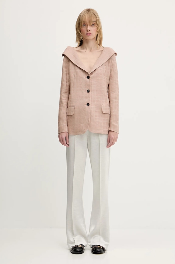 Our Legacy marynarka lniana Kaonashi Blazer W2250KH beżowy