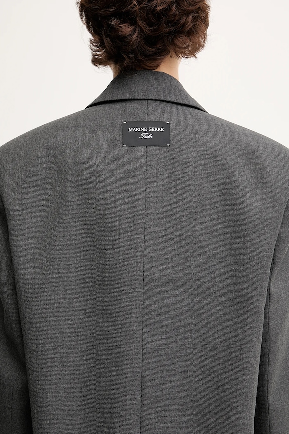 Marine Serre wool blend blazer Regenerated Tailoring Boxy gray UJA066A.DWOV0057