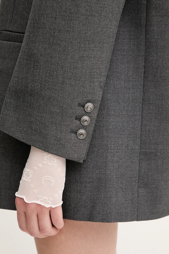 Marine Serre wool blend blazer Regenerated Tailoring Boxy UJA066A.DWOV0057 gray