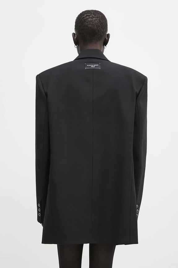 Ρούχα Μάλλινο σακάκι Marine Serre Virgin Wool Twill Boxy UJA066A.RWOV0001 μαύρο