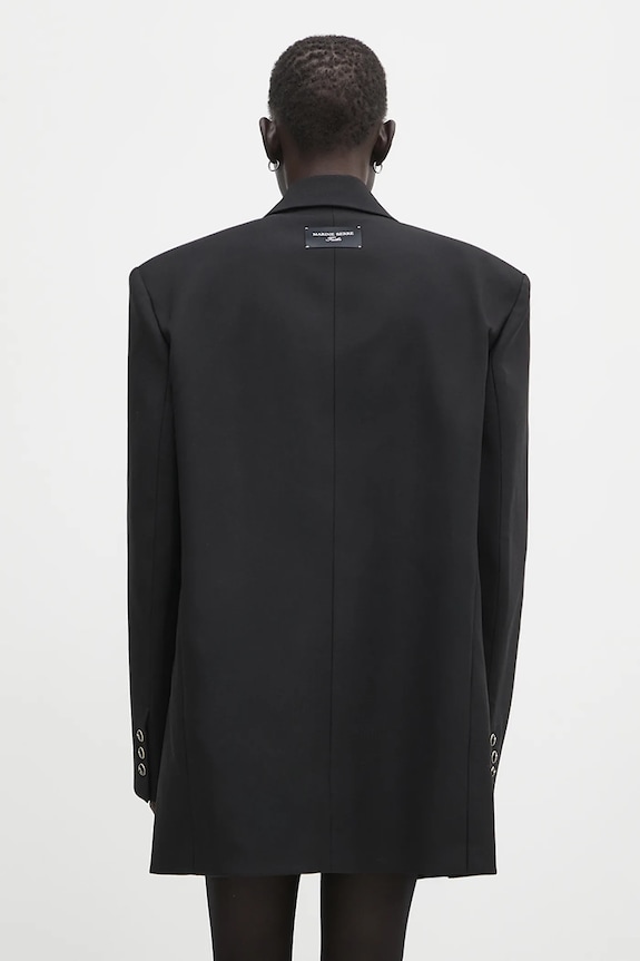 Ρούχα Μάλλινο σακάκι Marine Serre Virgin Wool Twill Boxy UJA066A.RWOV0001 μαύρο