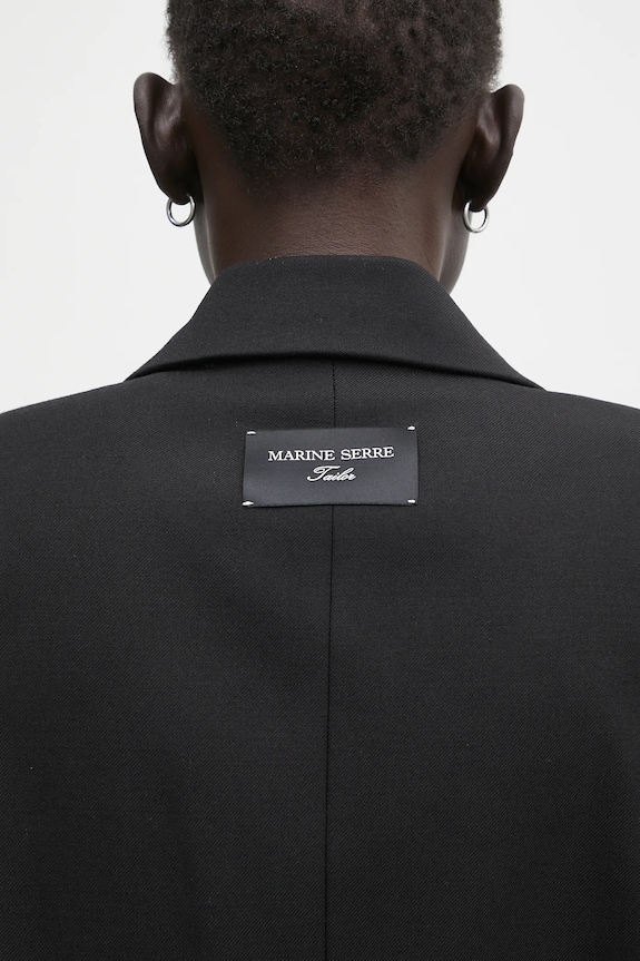 Μάλλινο σακάκι Marine Serre Virgin Wool Twill Boxy UJA066A.RWOV0001 μαύρο