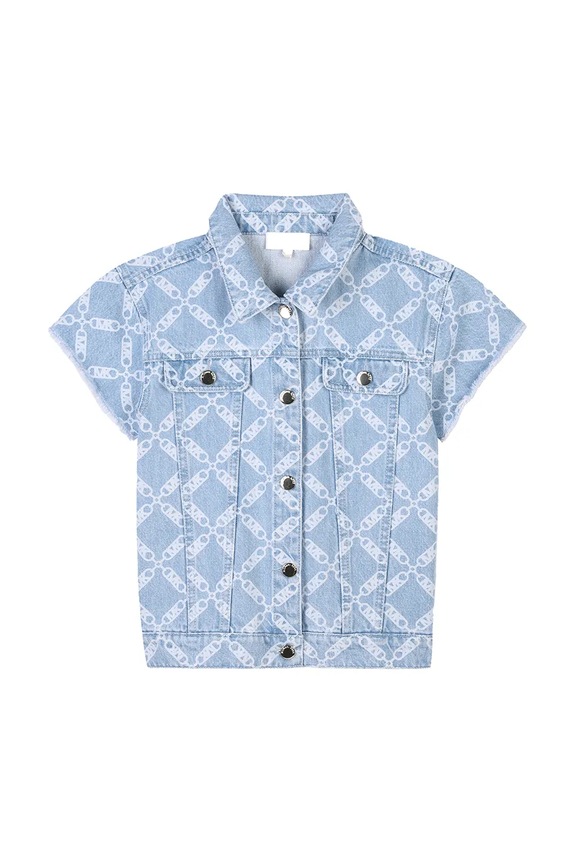 Otroška jeans srajca Michael Kors R30290.114.150 modra SS25