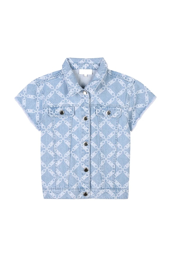 Otroška jeans srajca Michael Kors R30290.114.150 modra SS25