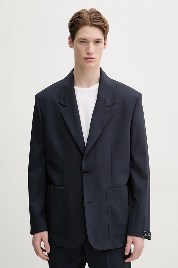 Μάλλινο σακάκι MSGM ύφασμα σκούρο μπλε 3840MG03.257127
