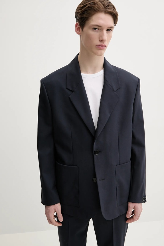 Μάλλινο σακάκι MSGM σκούρο μπλε 3840MG03.257127