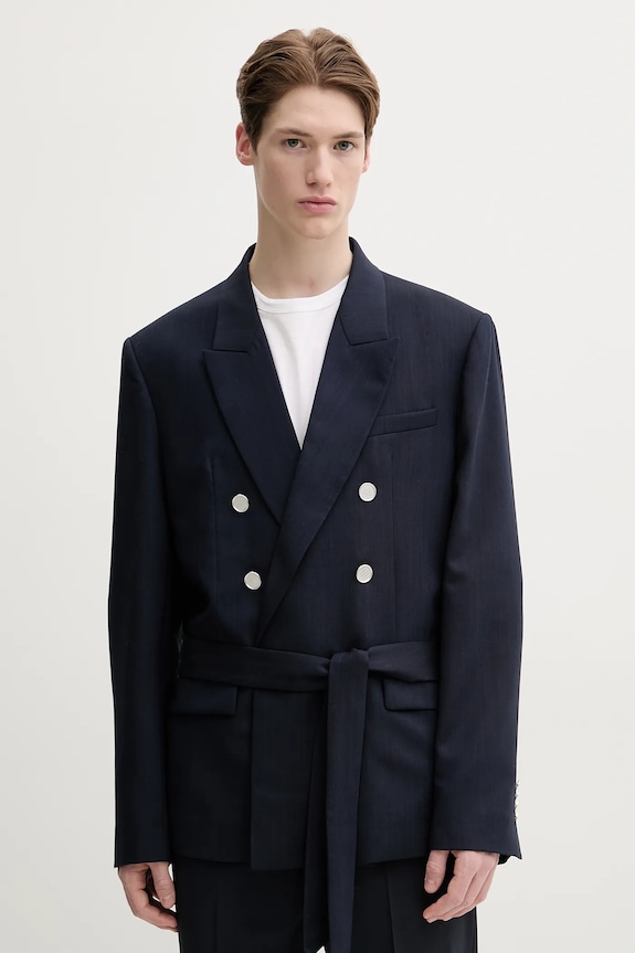 IRO gyapjú kabát gyapjú sötétkék MP07UBERT