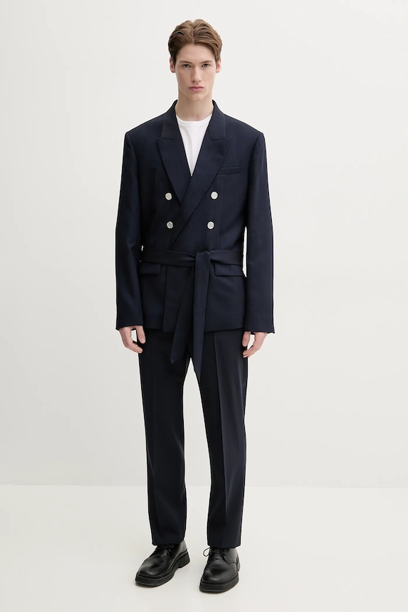 Μάλλινο σακάκι IRO MP07UBERT σκούρο μπλε SS25