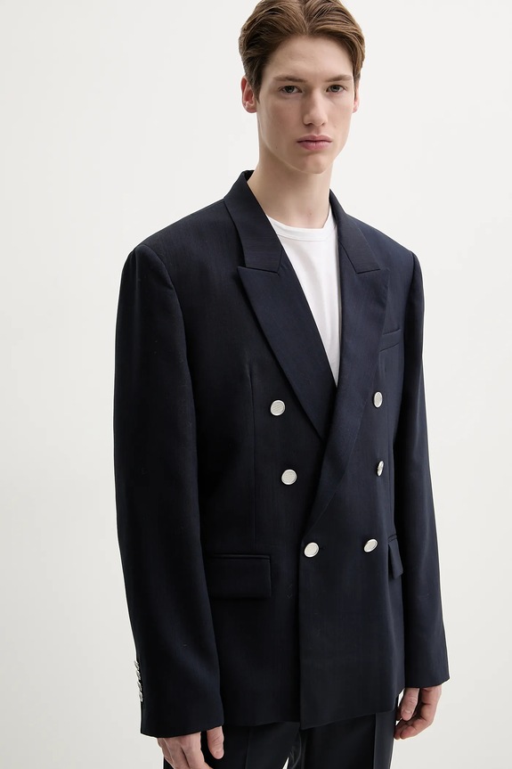 IRO gyapjú kabát sötétkék MP07UBERT