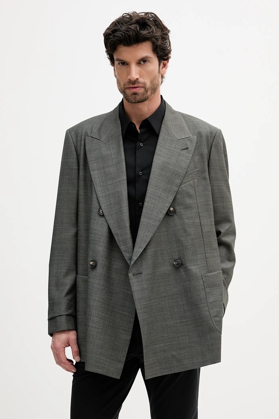 Vlnené sako Emporio Armani sivá EM002349.TE10180