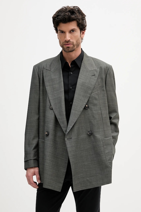 Vlnené sako Emporio Armani sivá EM002349.TE10180