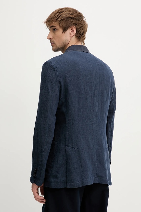 Ρούχα Λινό πανωφόρι BARENA VENEZIA Camicia Mola GIU5056.3144 σκούρο μπλε