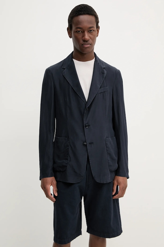 BARENA VENEZIA blazer in seta Camicia Mola semplice blu navy GIU5058.4134