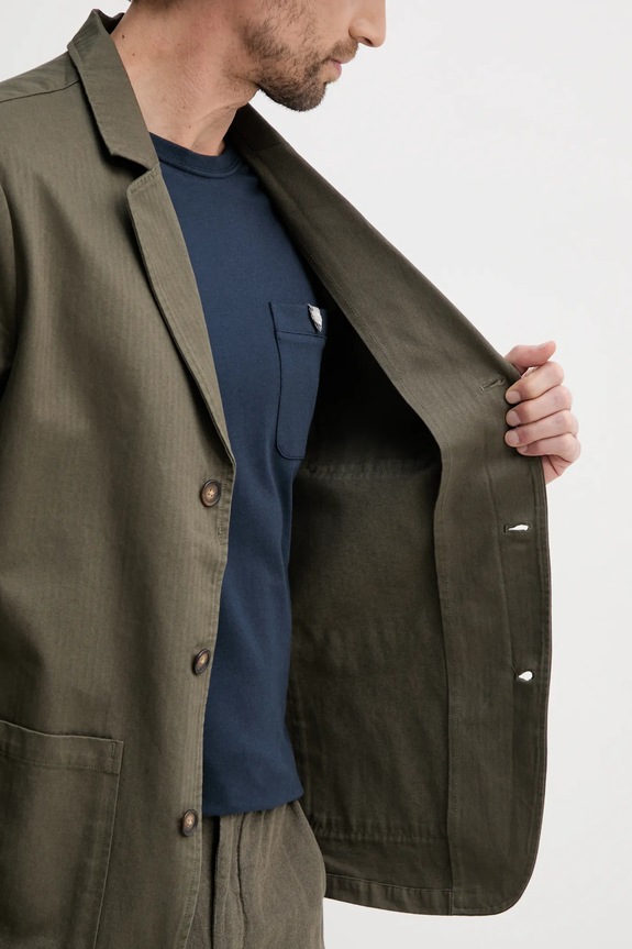 Хлопковый пиджак Barbour Bayview Herringbone Overshirt MOS0423