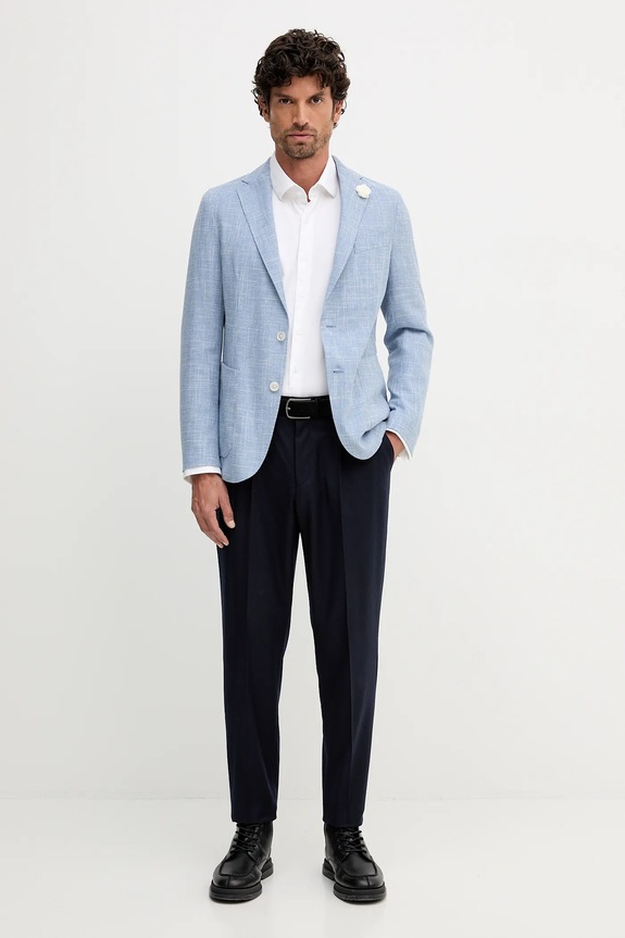 BOSS marynarka z wełną 50540742 niebieski SS25