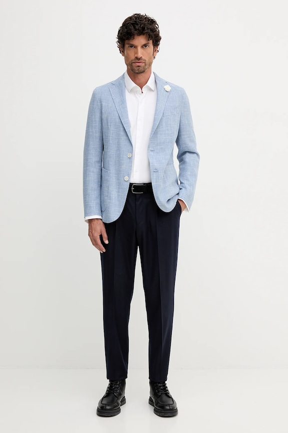 BOSS marynarka z wełną 50540742 niebieski SS25
