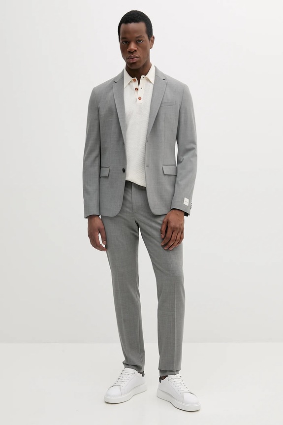 Calvin Klein marynarka z domieszką wełny K10K113944 szary SS25