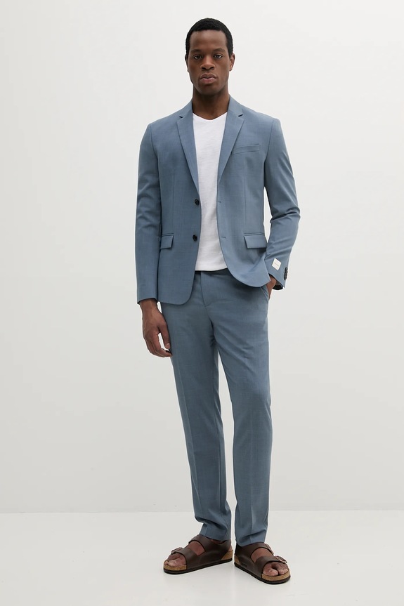 Calvin Klein marynarka z domieszką wełny K10K113944 niebieski SS25