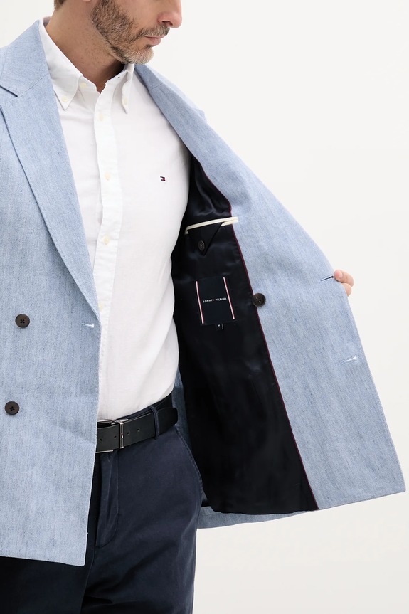 Tommy Hilfiger giacca in lino misto MW0MW38895