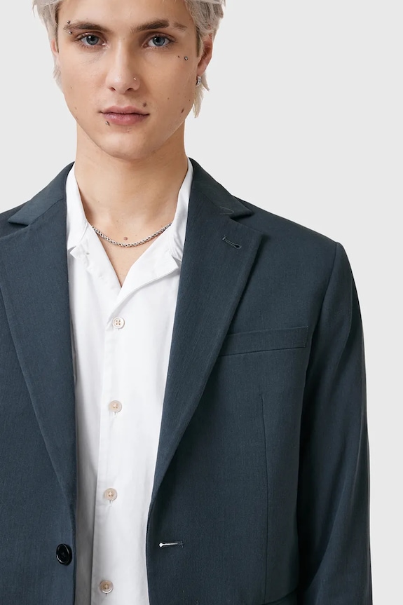 Oblečenie Sako AllSaints BAY M017QC tmavomodrá