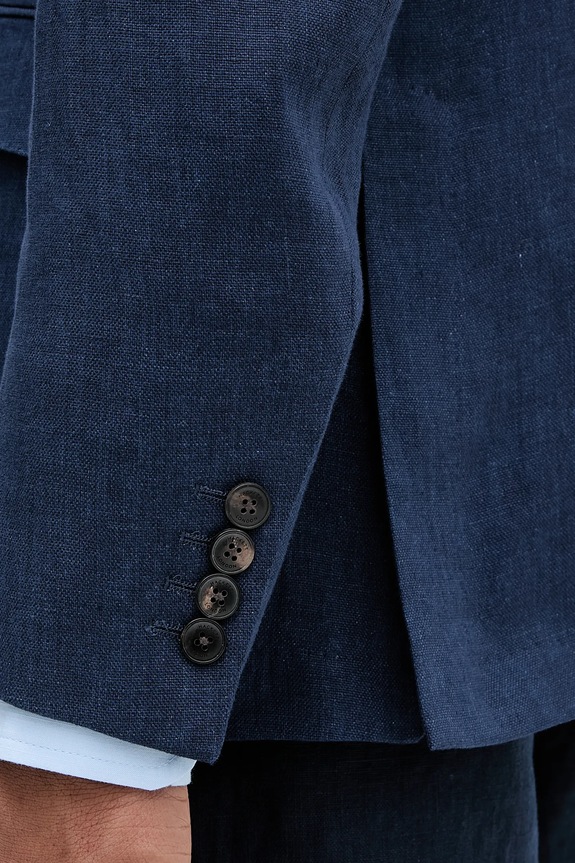 Hackett London marynarka lniana HM443515R granatowy