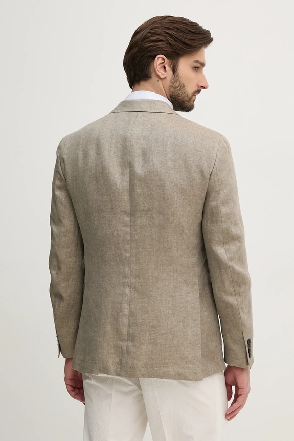 Odzież Hackett London marynarka lniana HM443515R beżowy