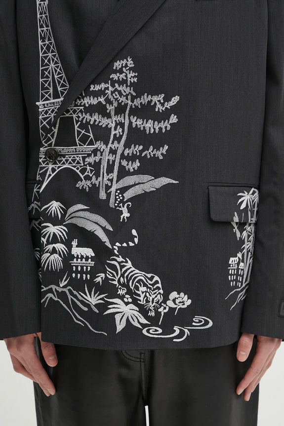 Kenzo blazer con aggiunta di lana nero FF55VE1429RI.99