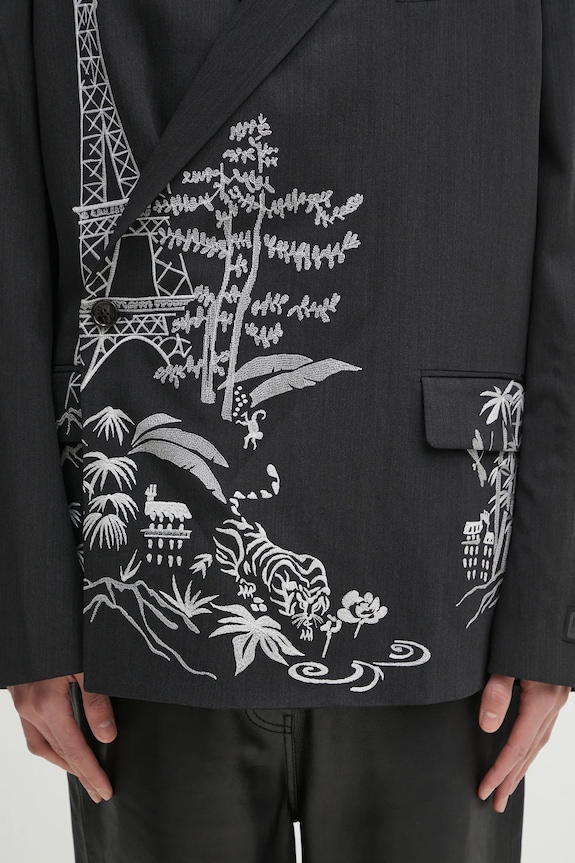 Kenzo blazer con aggiunta di lana nero FF55VE1429RI.99