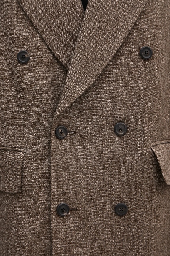 Our Legacy marynarka lniana Sharp Db Blazer brązowy M2250STC